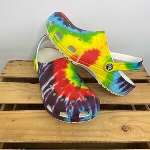 Crocs Tie Dye colorful clogs women's size 12 men's size 10